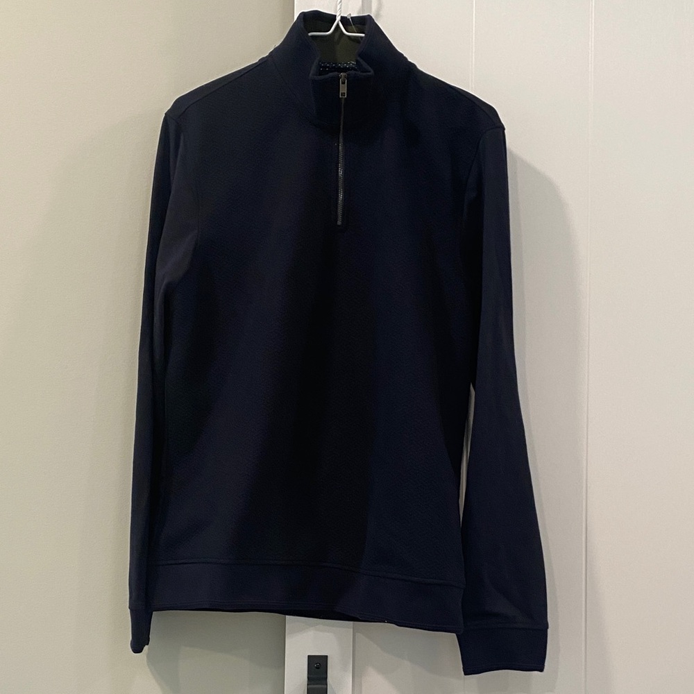 Classic Navy Zip-Up Sweater for Men